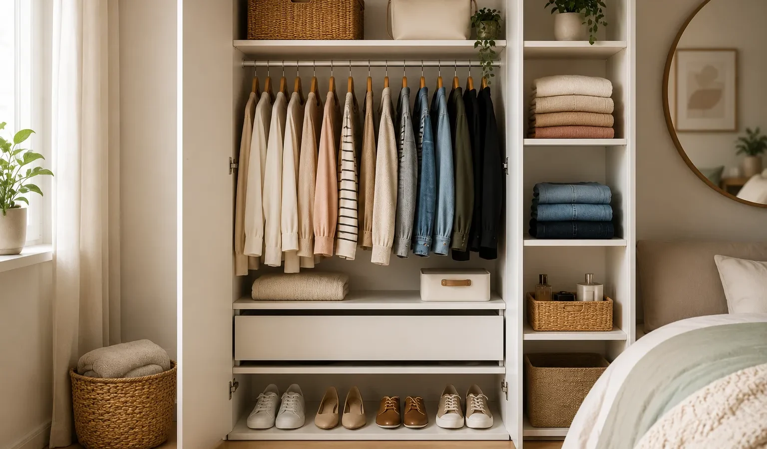 Como organizar guarda roupa pequeno