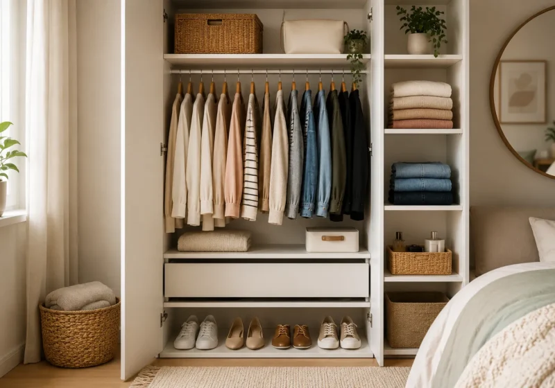 Como organizar guarda roupa pequeno
